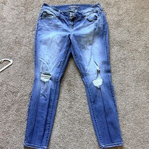 Torrid Light Blue Distressed Skinny Jeans